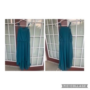 Teal High Low Dress